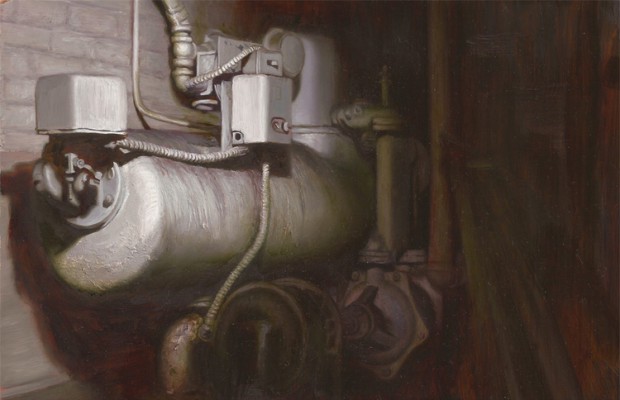 Cylinder by Tun Mayiang, oil on mylar. 